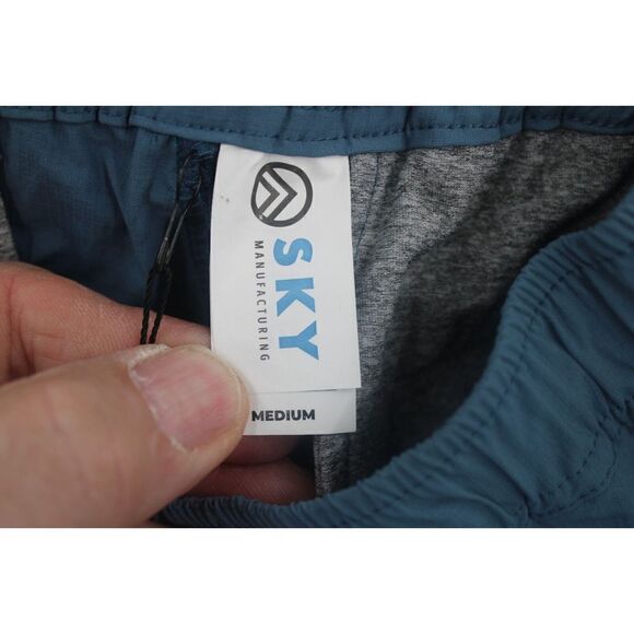 SKY MANUFACTURING BLUE NYLON STRETCH HIKING JOGGING PANTS SIZE M NWT SAMPLE - Picture 9 of 9